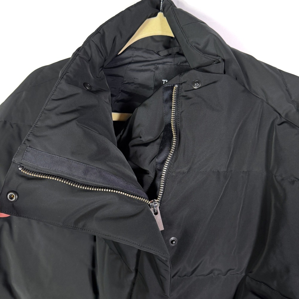 Theory Offset Puffer Jacket Black Asymmetrical Do… - image 8